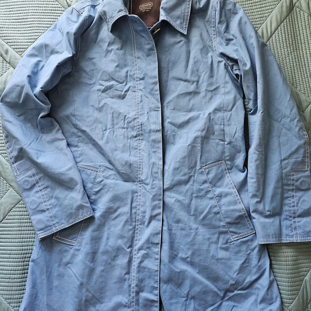 Coach Women's Sky Blue Trench Coat